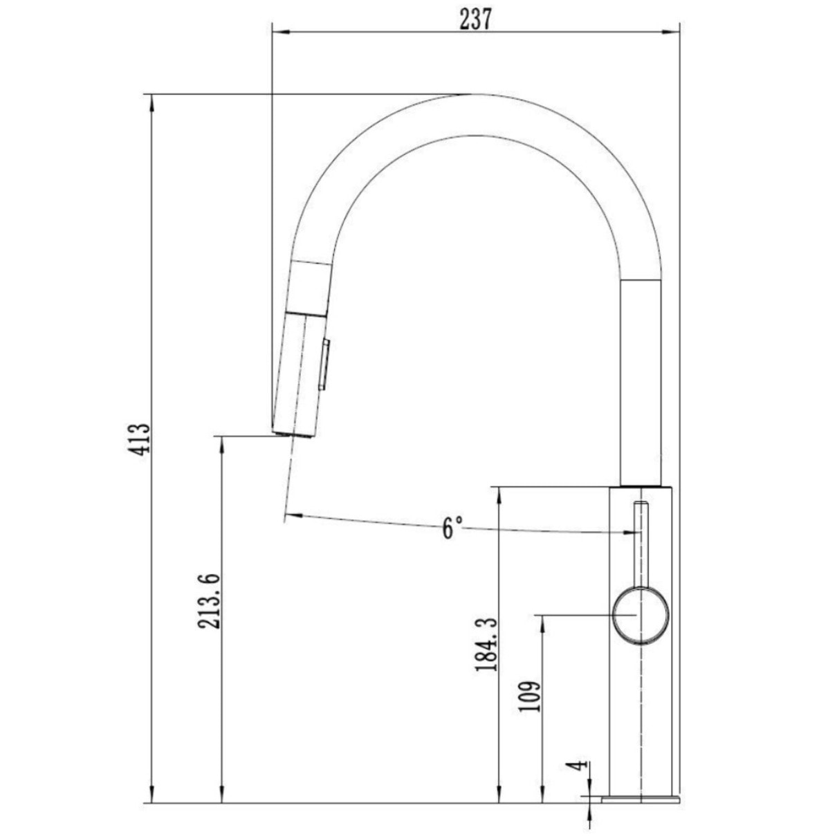 Mitigeur cuisine avec douchette extractible 2 jets, noir mat (SATBSD286C)