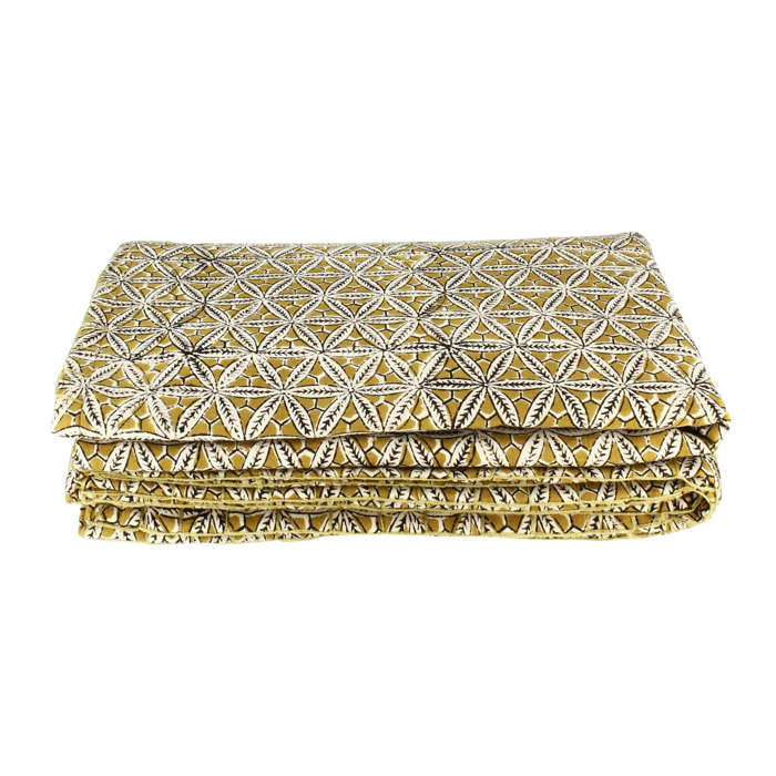 Courtepointe en coton jaune 160cm HOUSNIA