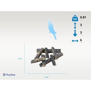 Bûches décoratives en fibre céramique pour cheminées à l'éthanol. 8 pièces