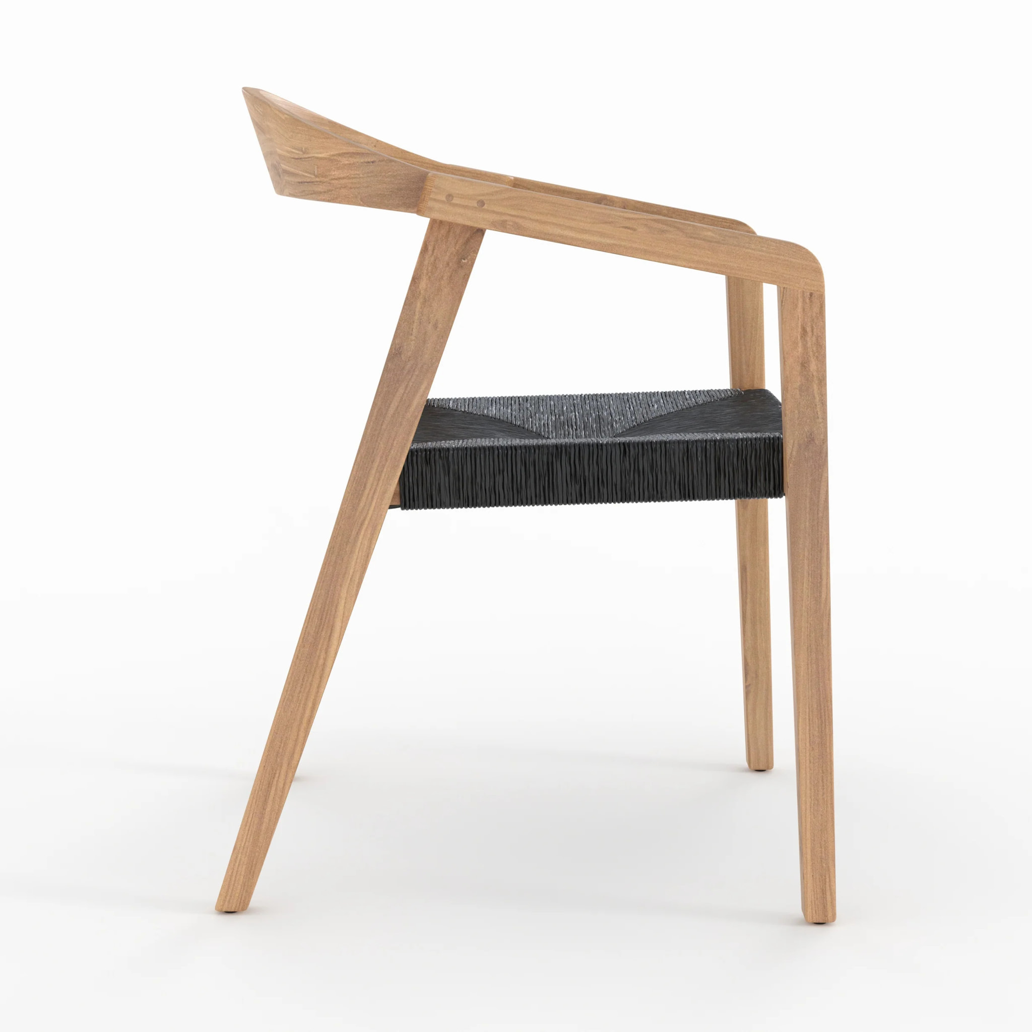 Chaise de jardin en bois de teck recyclé et rotin synthétique - Malio