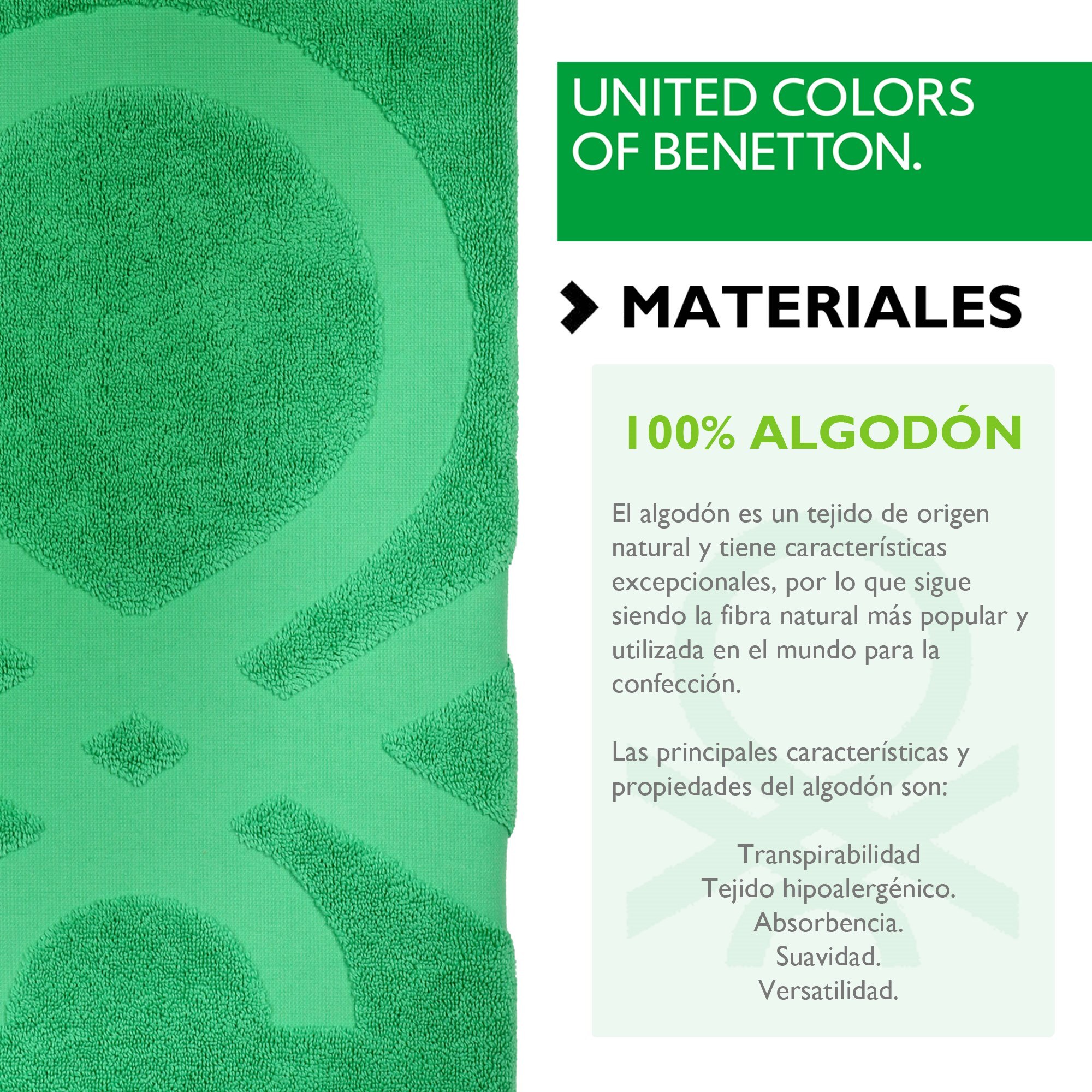 Alfombra de baño 50x80cm 750gsm 100% algodón verde rainbow be