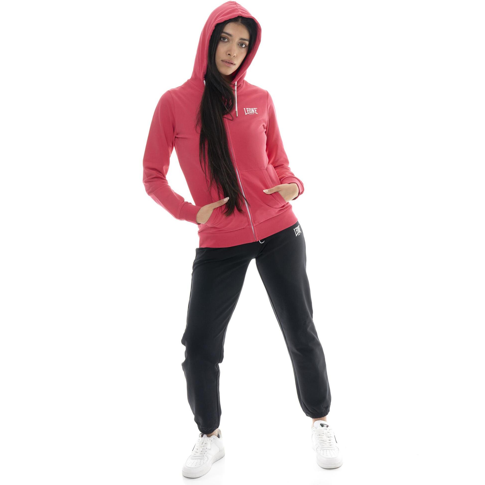 Tuta da donna in cotone non felpato con cappuccio e zip Leone Basic