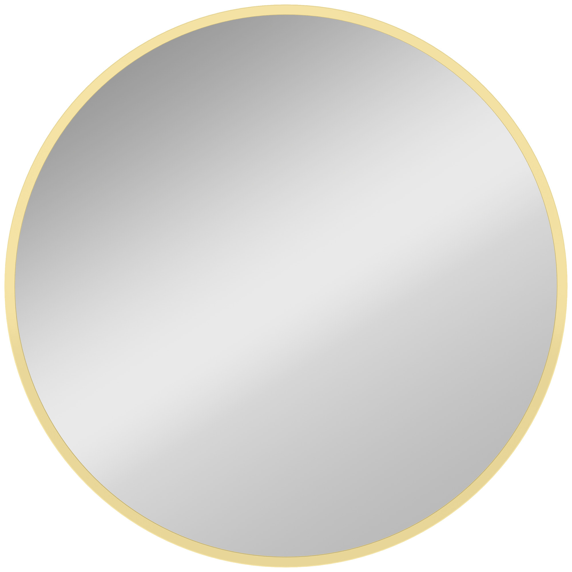 Miroir mural rond design cadre métal doré dia. 61 cm