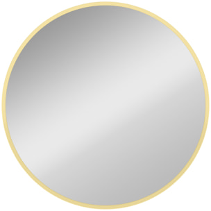 Miroir mural rond design cadre métal doré dia. 61 cm
