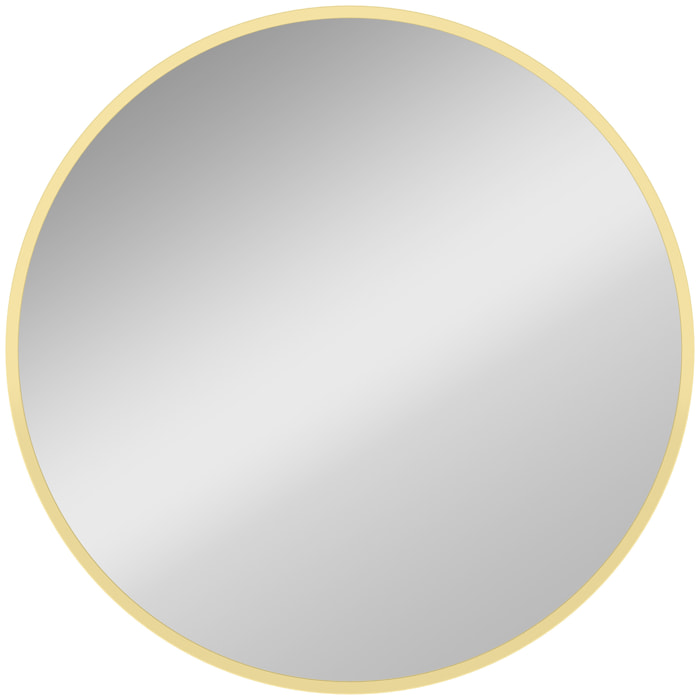 Miroir mural rond design cadre métal doré dia. 61 cm