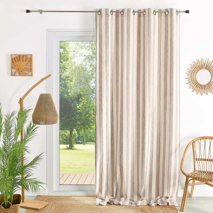 Rideau 100% coton larges rayures LOURMARIN - Beige