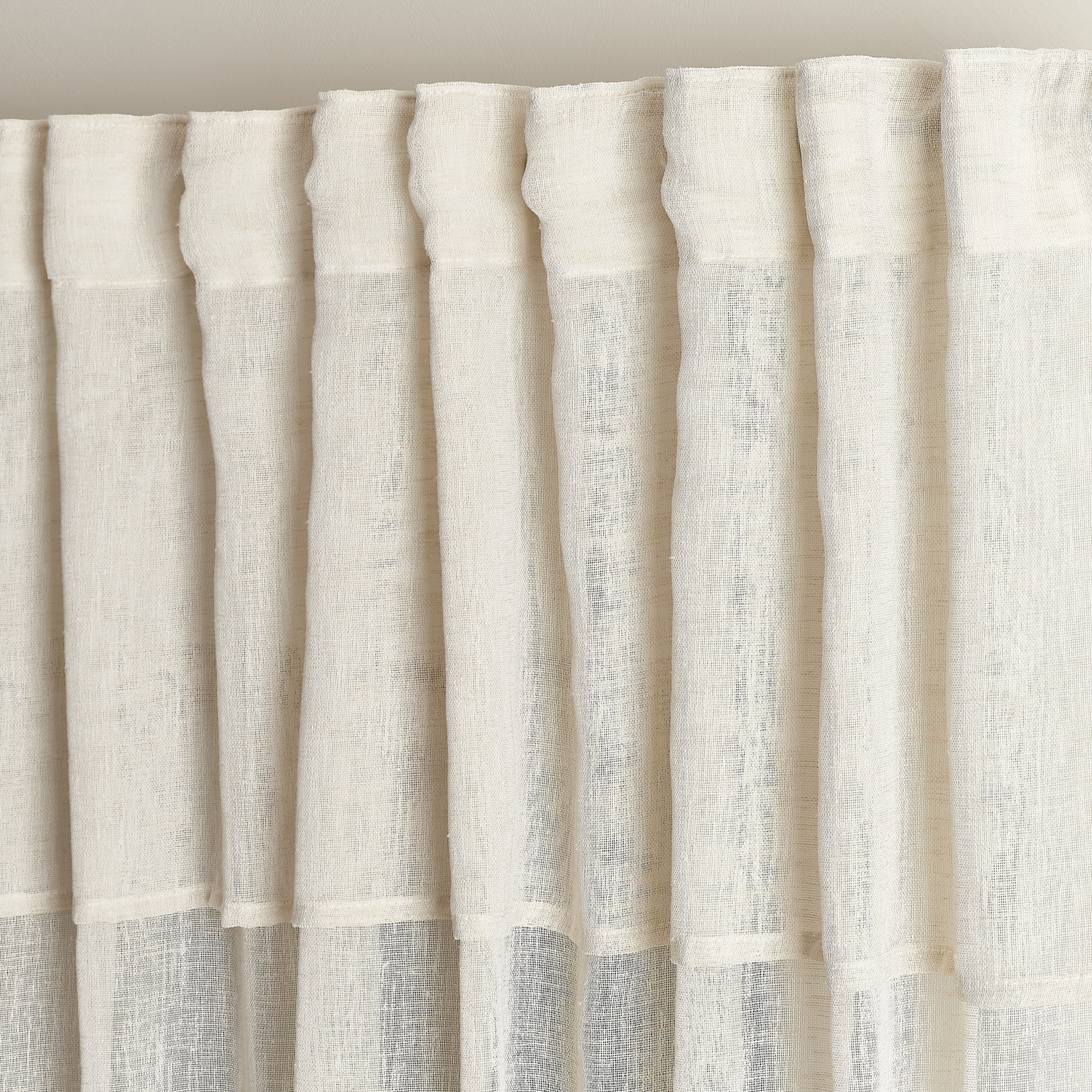 Voilage accroche 3 en 1  avec volant - Lin