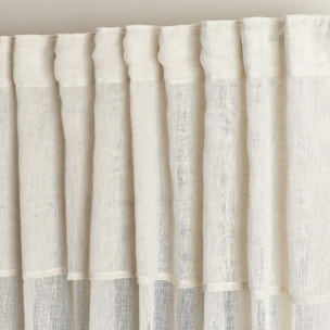 Voilage accroche 3 en 1  avec volant - Lin