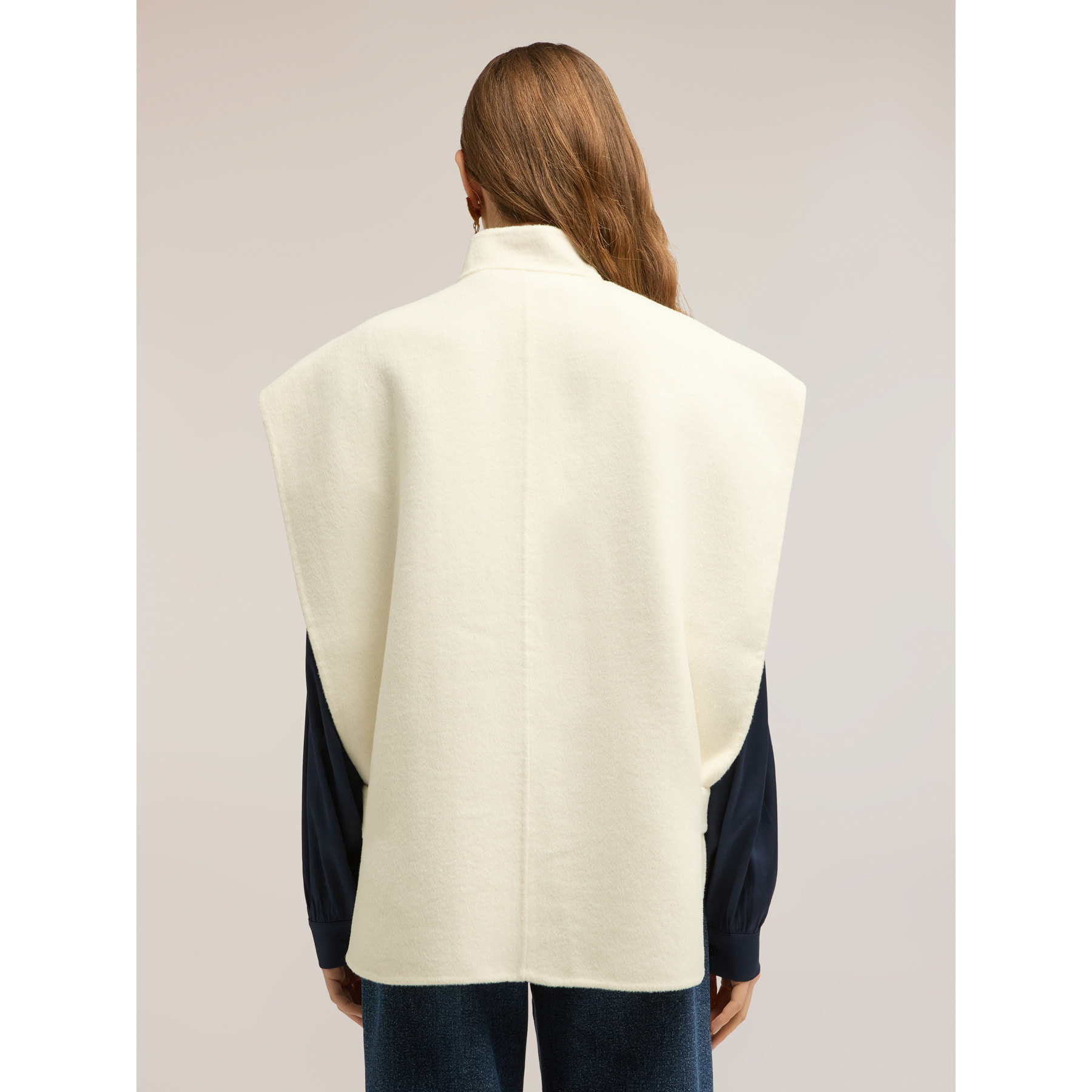 Motivi - Cappa smanicata misto lana - Beige