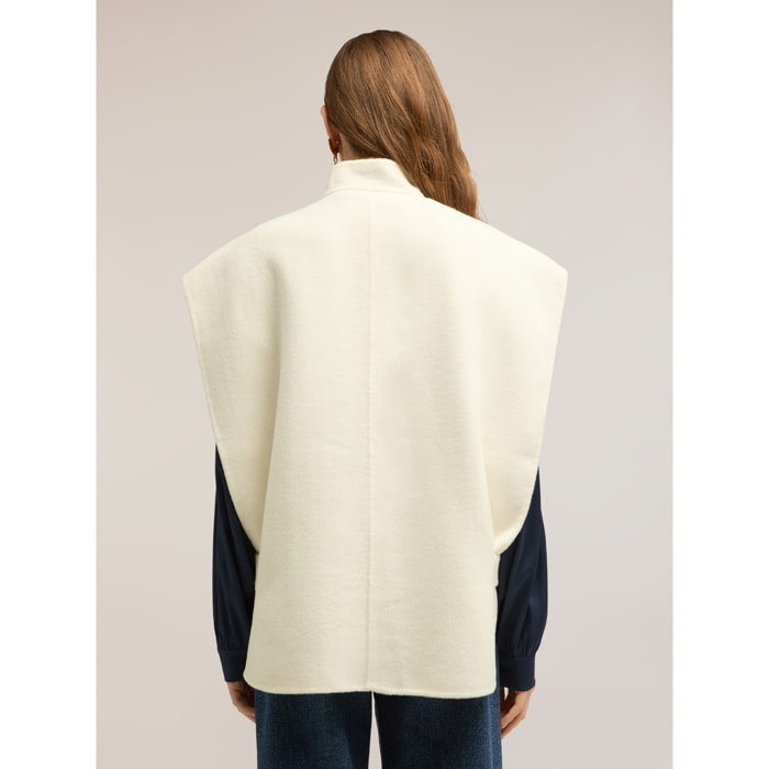 Motivi - Cappa smanicata misto lana - Beige