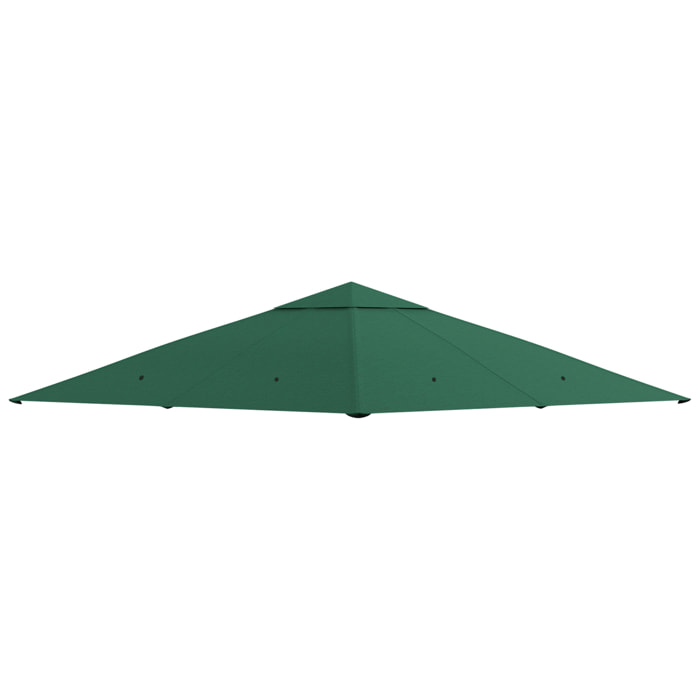 Outsunny Techo de Repuesto para Cenador, 3x3 m, Cubierta de Repuesto con 8 Orificios de Drenaje, Ventilación y Protección UV, SOLO Toldo de Recambio para Pabellón Gazebo, Verde