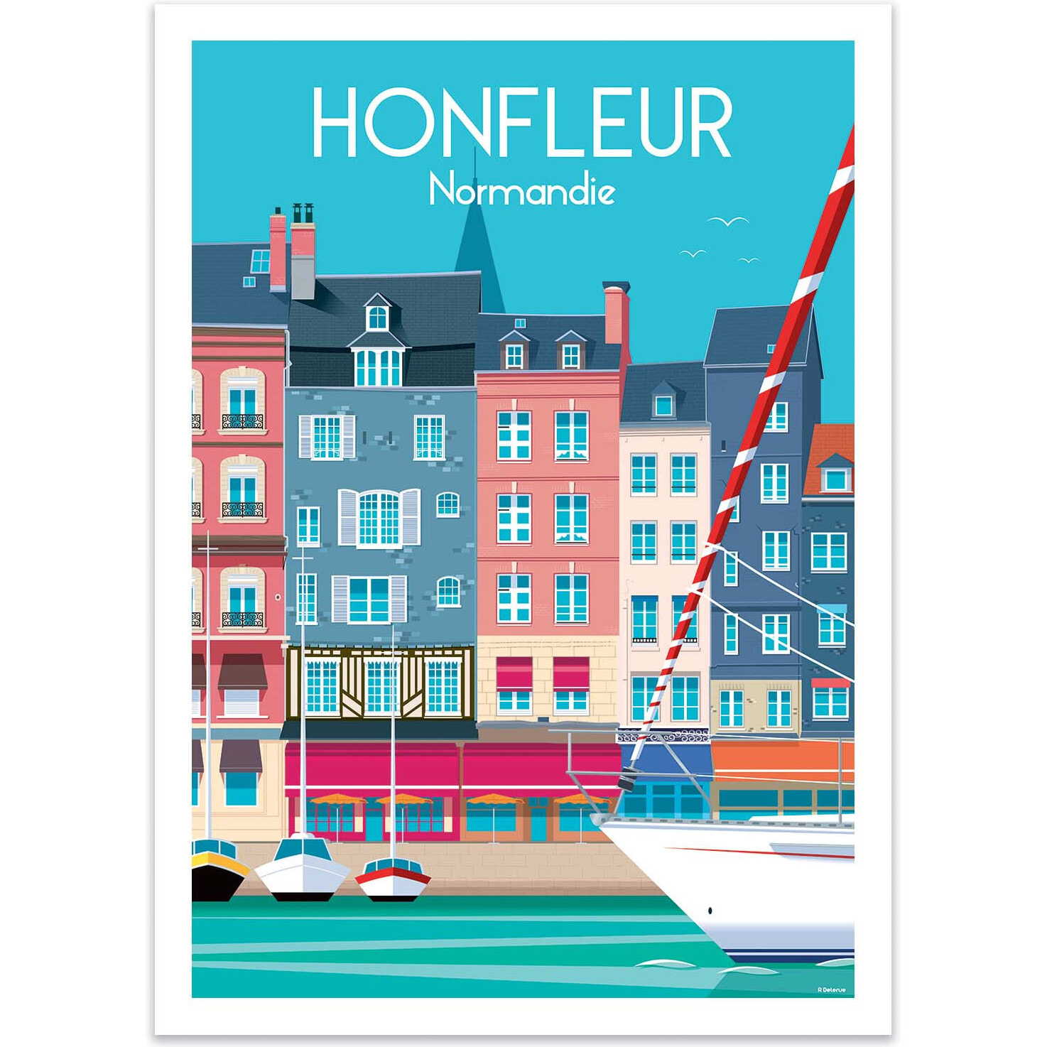 Affiche - Honfleur Normandie - Raphael Delerue