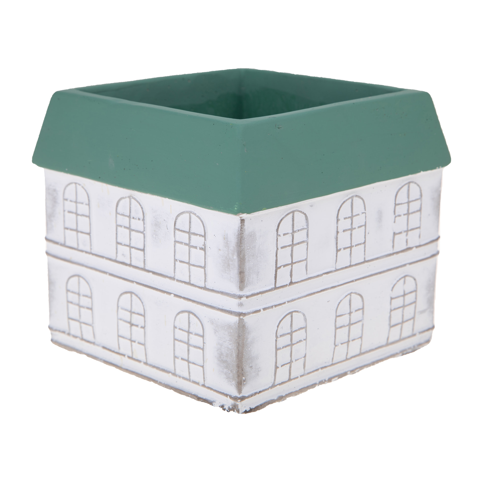 Vaso Casetta 16X16Xh.14 Cm - Pezzi 3 - 16X14X16cm - Colore: Bianco - Bianchi Dino - Decori Casa E Complementi