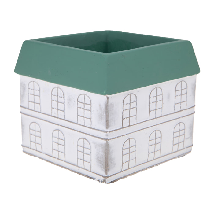 Vaso Casetta 16X16Xh.14 Cm - Pezzi 3 - 16X14X16cm - Colore: Bianco - Bianchi Dino - Decori Casa E Complementi