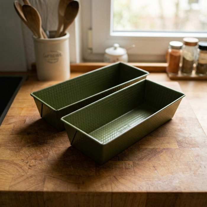 Lot de 2 moules à gâteaux 30/30 cm en acier Zenker Green Vision