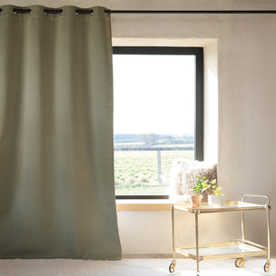 Rideau 100% occultant thermique phonique chiné - Kaki