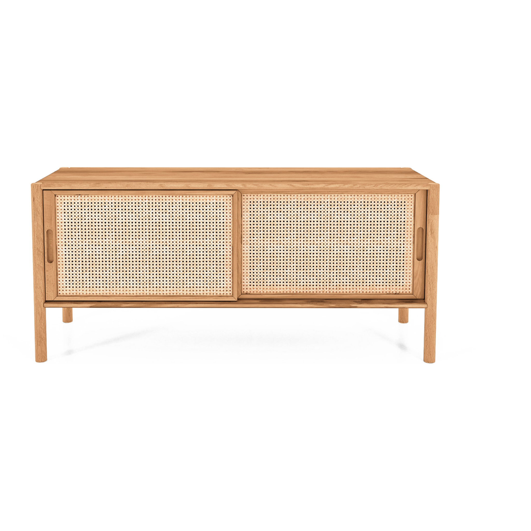 Meuble bas hêtre et canage sogno 142x46cm