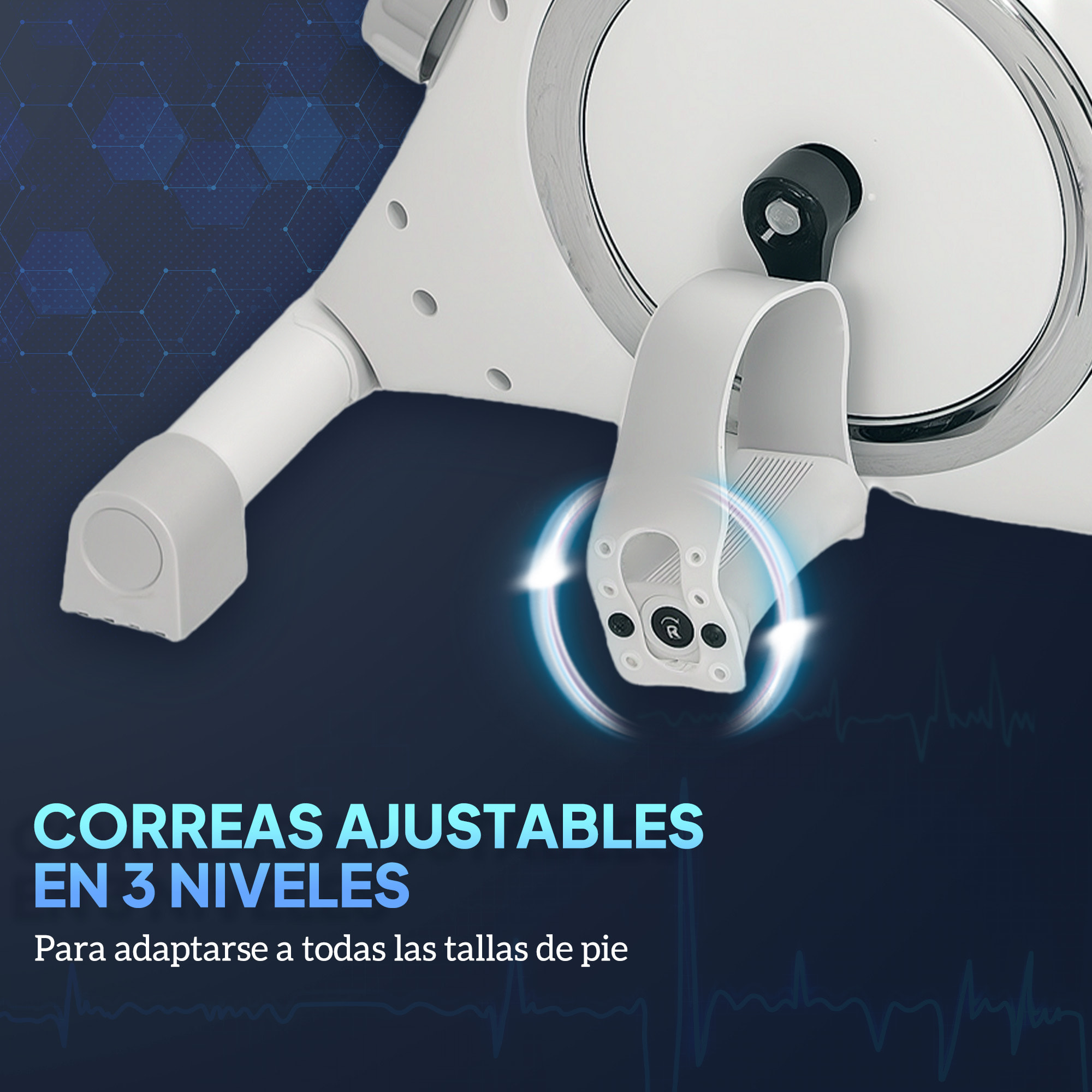 Pedales Estáticos Mini Bicicleta Estática con Resistencia Magnética de 8 Niveles Pantalla LCD y Pedales Antideslizantes para Ejercitar Brazos y Piernas Pedaleador para Casa Oficina Blanco