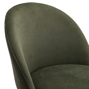 Lot de 2 tabourets de bar en velours côtelé - ALTA