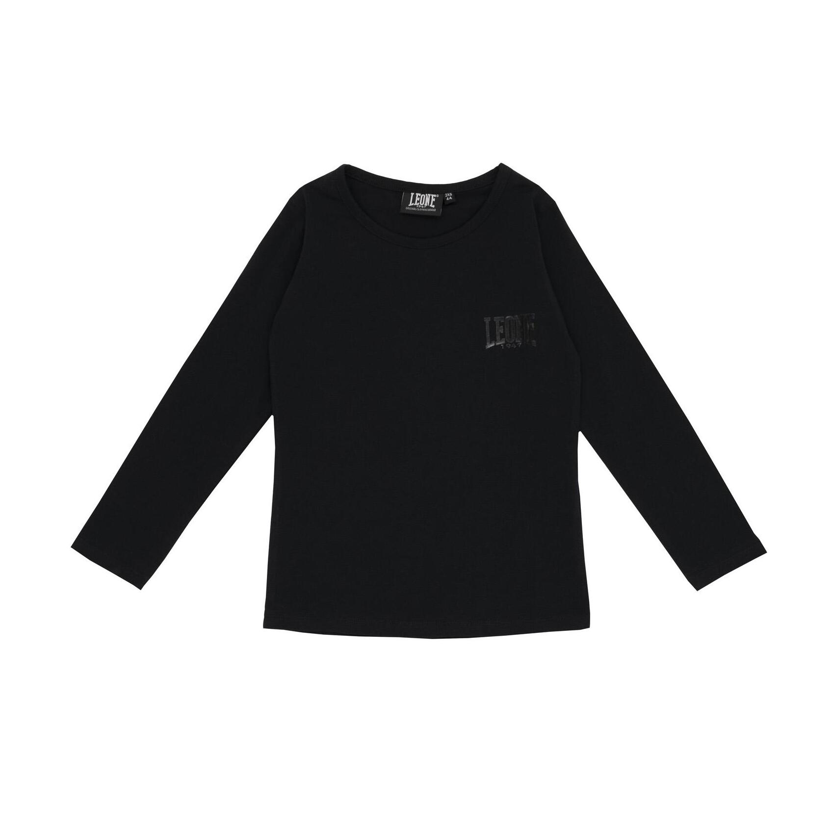 Camiseta de niña Leone de manga larga con estampado integral Negro