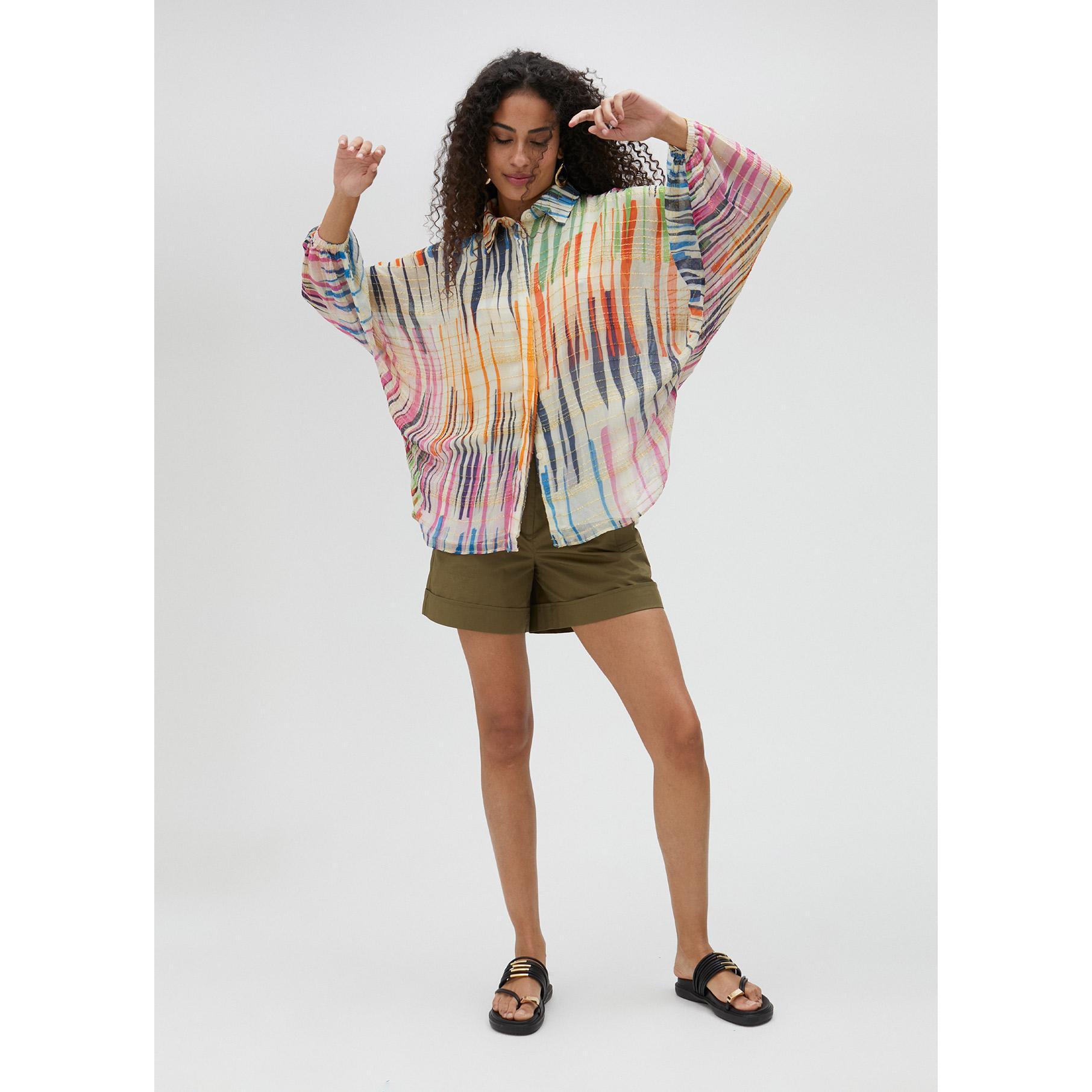 Camicia a righe multicolori