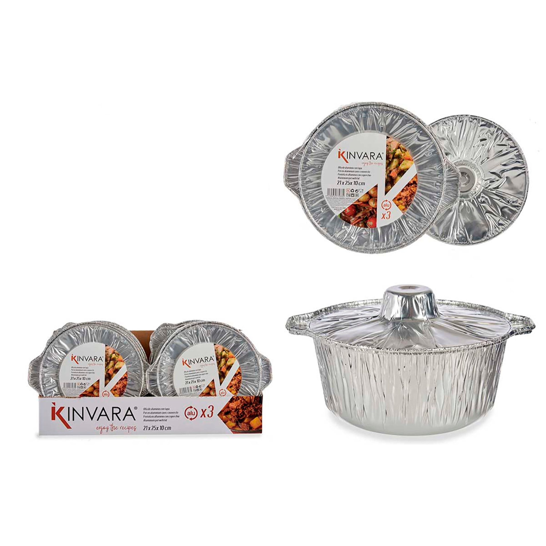 SET DI 3 PENTOLE IN ALLUMINIO CON COPERCHIO PICCOLO