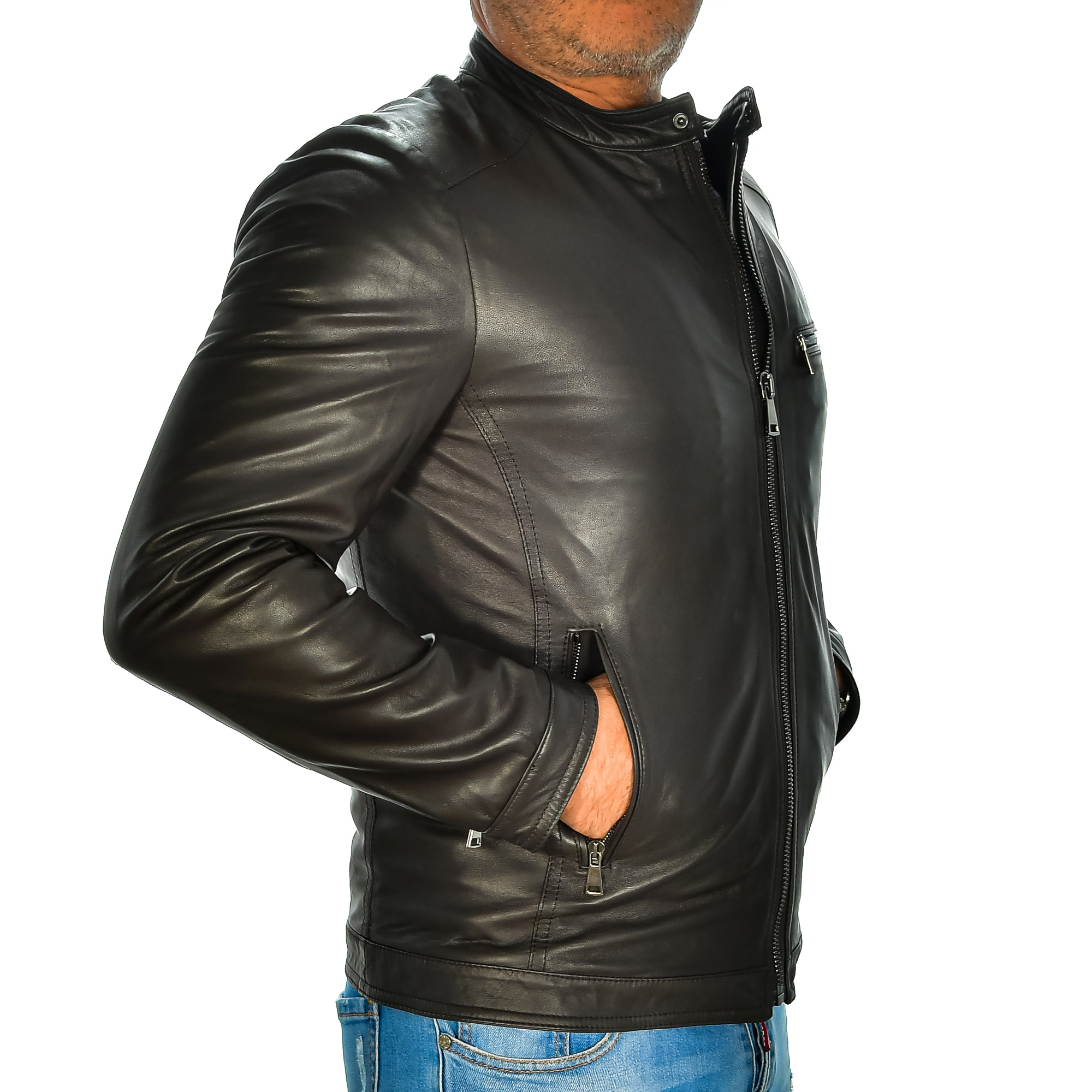 Giacca da uomo in vera pelle.