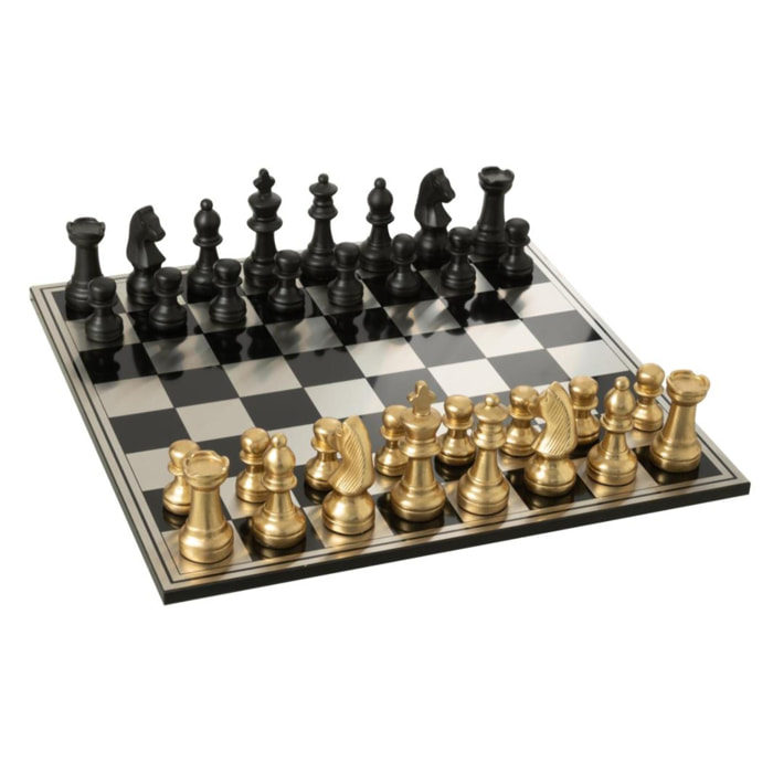 J-Line décoration Pièce D'échecs Renne - polyrésine - or/noir