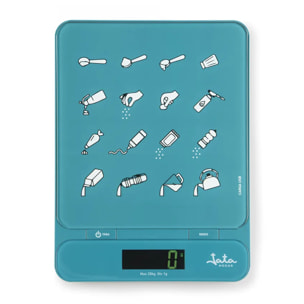 Báscula de cocina JATA HBAL1204 hasta 20 kg. Sin pilas. Gran superficie. Alta precisión