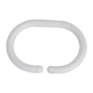 Lot de 12 anneaux pour rideaux de douche Blanc MSV