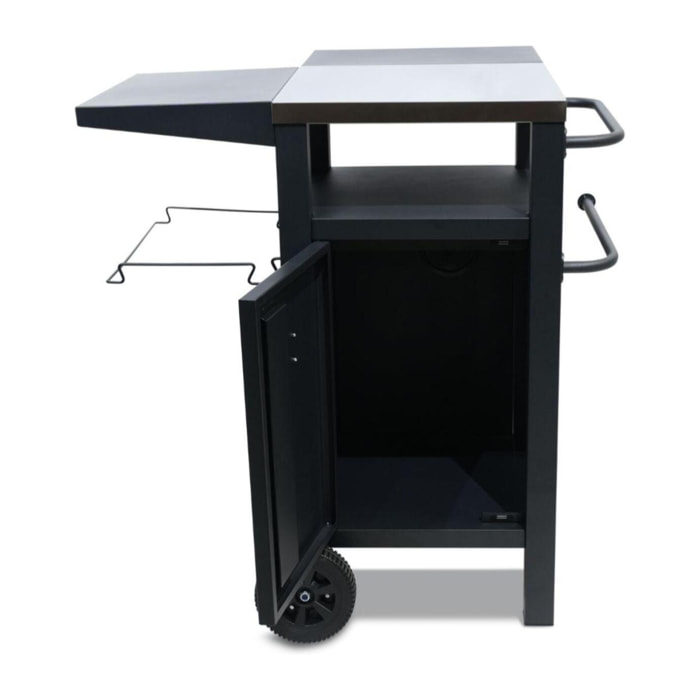 Chariot de barbecue avec rangement et housse de protection
