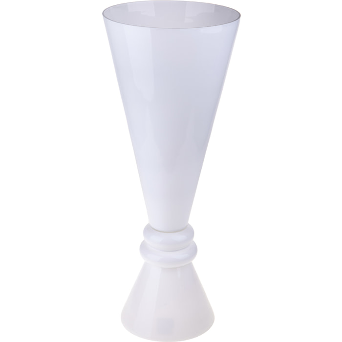 Vaso A Cono Con Piedistallo. Altezza 50 Cm - Pezzi 1 - 20X50X20cm - Colore: Bianco - Bianchi Dino - Decori Casa E Complementi