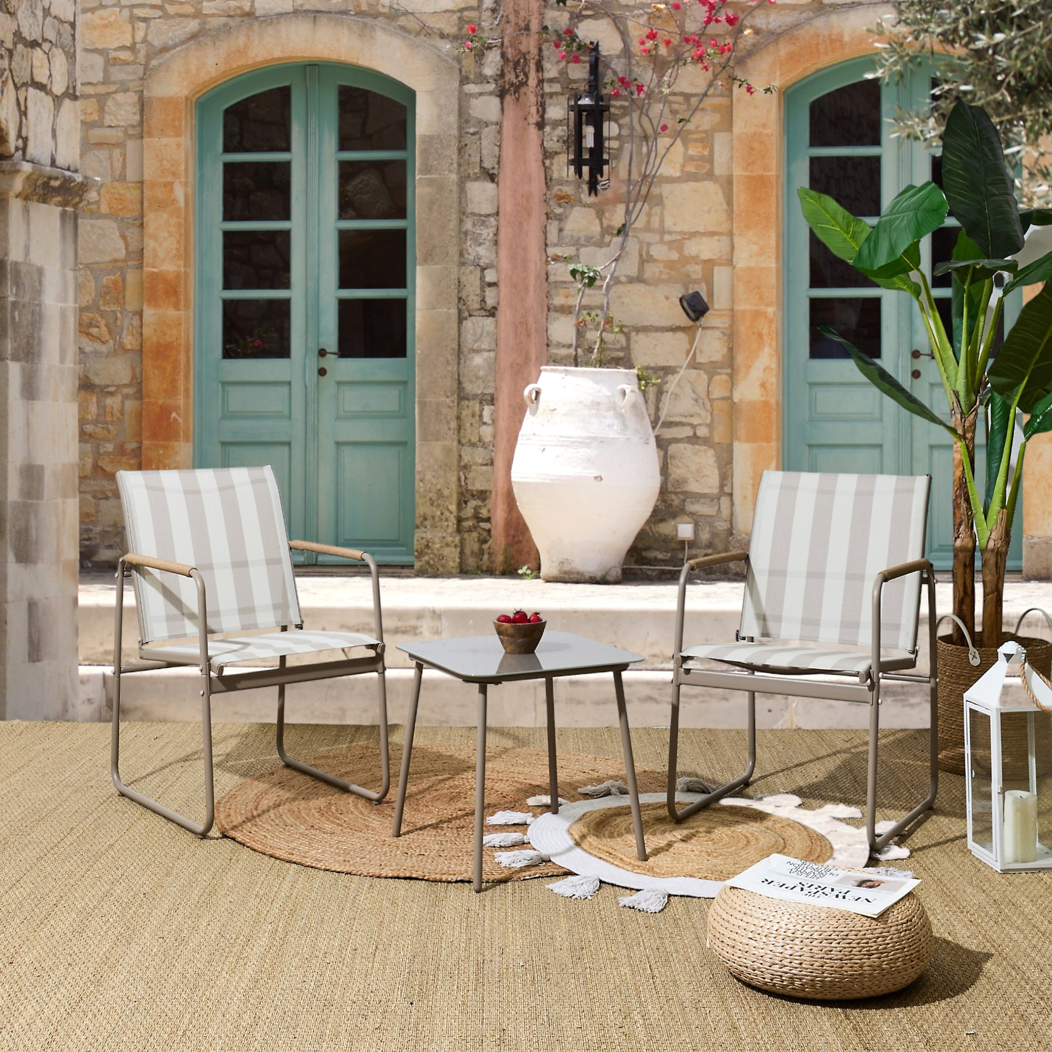 Salon De Jardin Namur 2pcs Beige