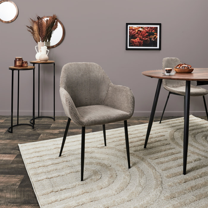 Fauteuil Cotele Scott Beige - Lot de 2