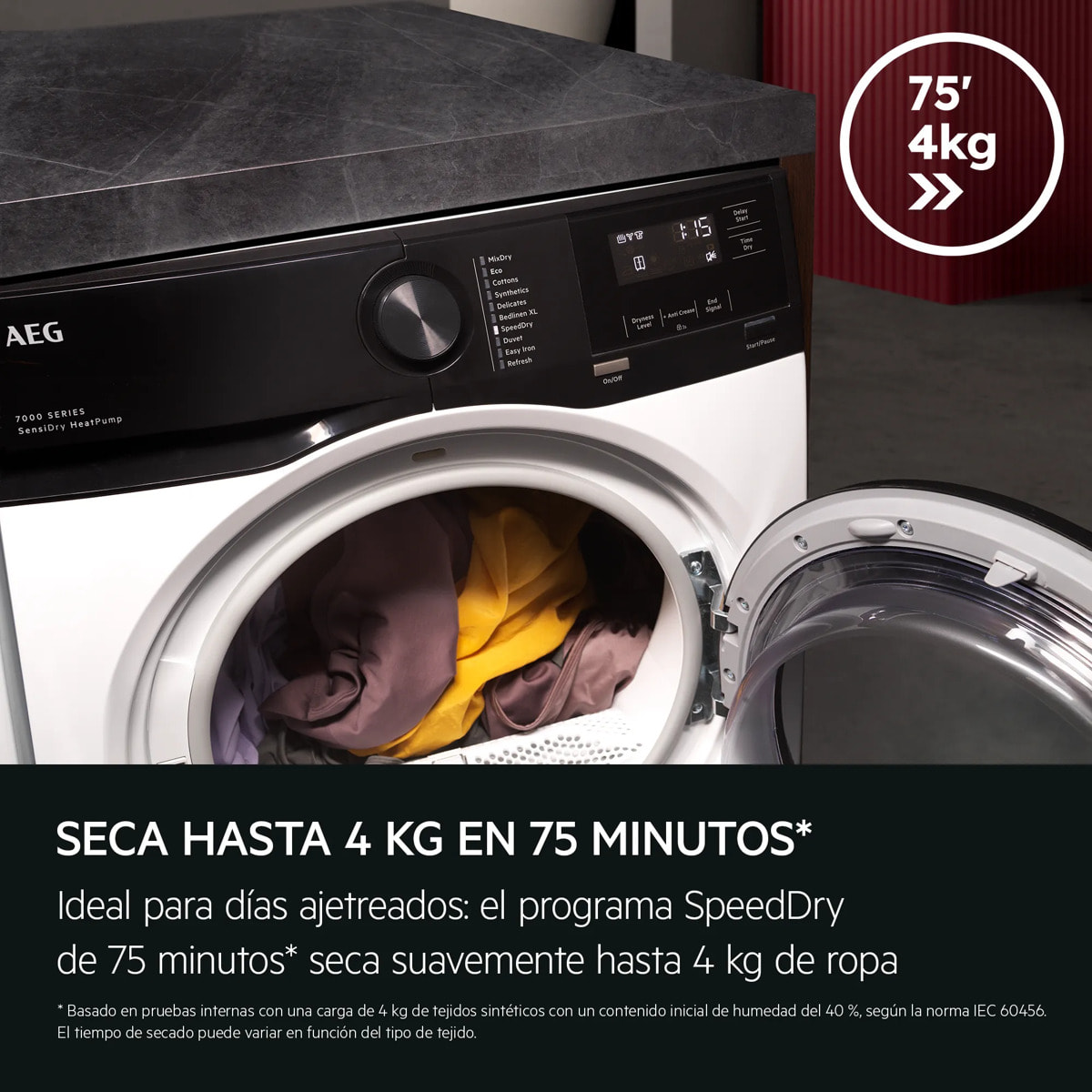 AEG Secadora con Bomba de Calor Serie 7000 SensiDry® de 9 kg TE7G9OBOB