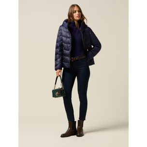 Oltre - Jeans skinny in denim con dettaglio fibbia - Blu