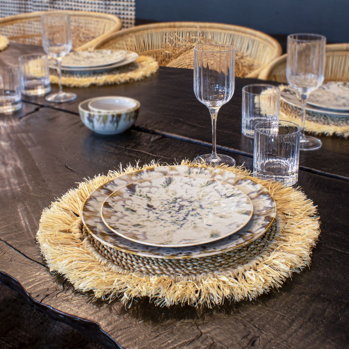 Lot de 4 sets de table en raffia  38cm OAXA