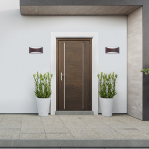 Forlight Aplique Exterior LED IP54, Diseño Rectangular Marrón Óxido, Luz Neutra 4000K, 444 Lúmenes, Resistente y Eficiente, Ideal para Fachadas y Terrazas, 8.7W, 30,000 Horas de Vida