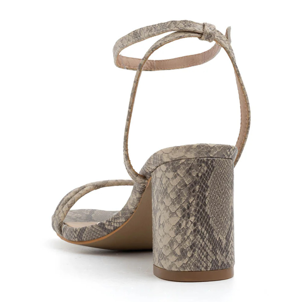 Sandalo multi-strip con tacco largo - KHAKI