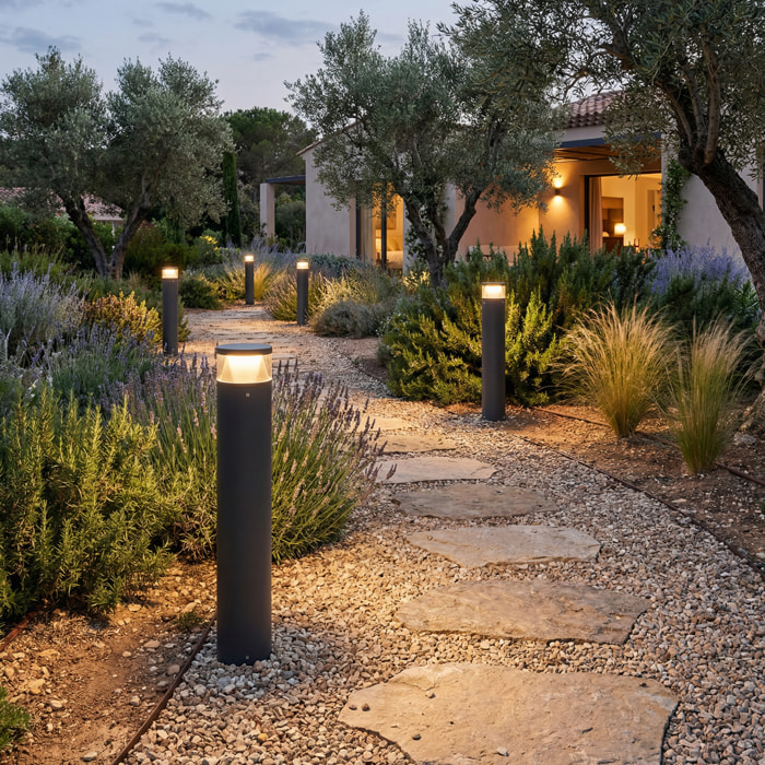 LEDS C4 Baliza Ip66 Dan Led 8.9.,W Sw 3000-4000K On-Off Gris Urbano 439Lm