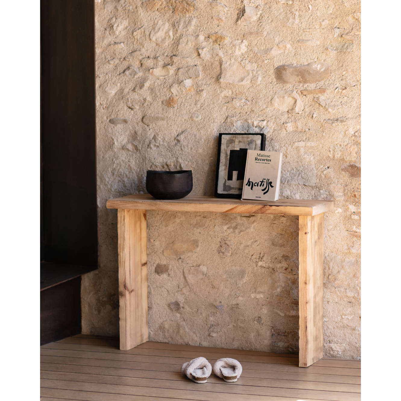 Consolle rustique en bois massif de 109x80cm Hauteur: 80 Longueur: 109 Largeur: 29
