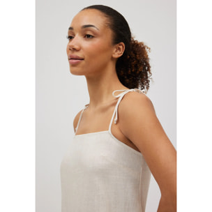 Abito corto dritto in lino