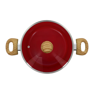 Faitout en revêtement céramique 24cm rouge - tous feux COLORAMA