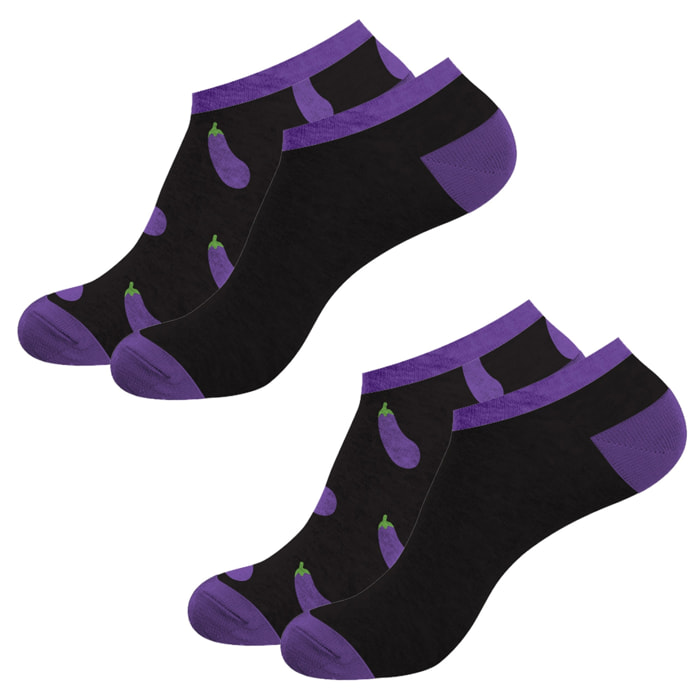 Set de 2 pares de calcetines tobilleros modelo Eggplant