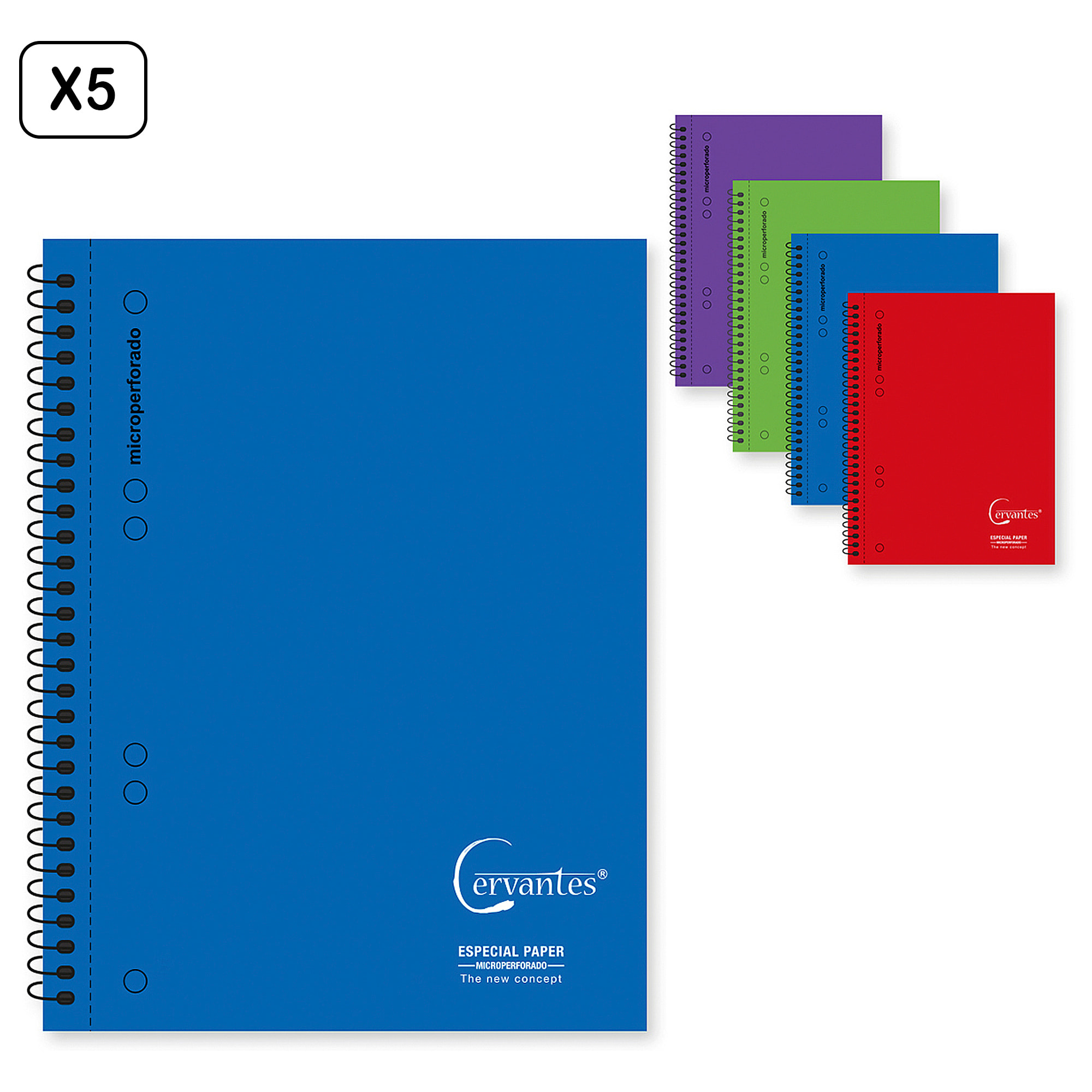 PACK 5 UNITA' QUADERNO PP A5 120 FOGLI RETICOLARE