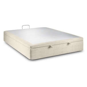 Sommier Coffre Tissu - pieds bois