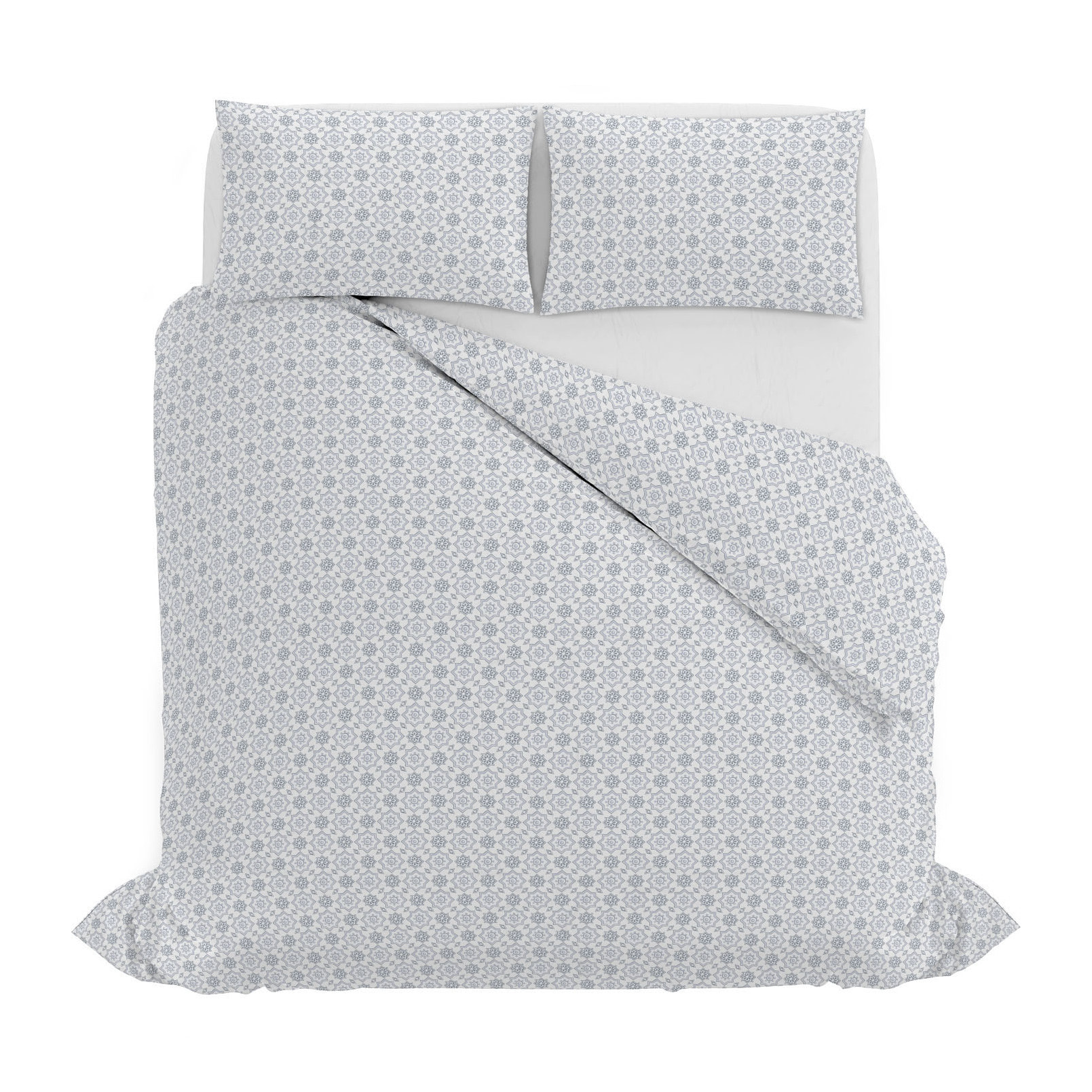 PARURE COPRIPIUMINO ATHENA, 100% Cotone, Made in Italy - DORA GRIGIO