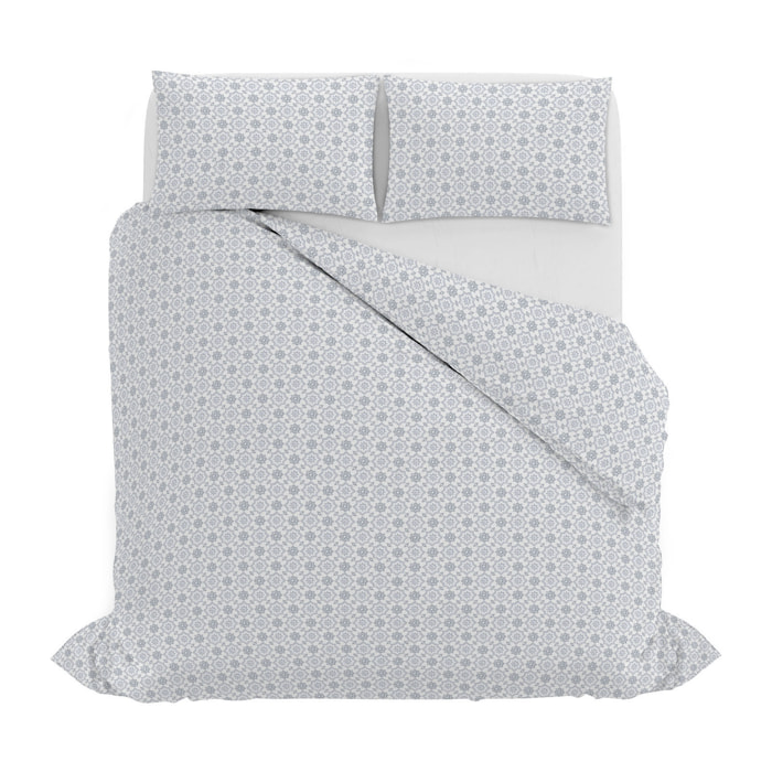 PARURE COPRIPIUMINO ATHENA, 100% Cotone, Made in Italy - DORA GRIGIO
