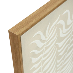 Cuadro Linen lino impresión 3D beige-blanco 73x53x4 cm