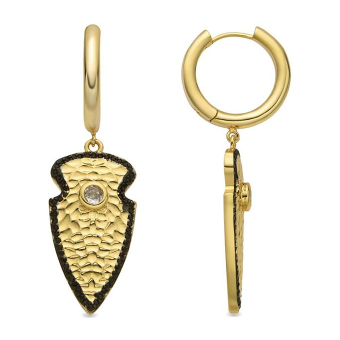 Pendientes con Circonita Brillante acabado oro 18k